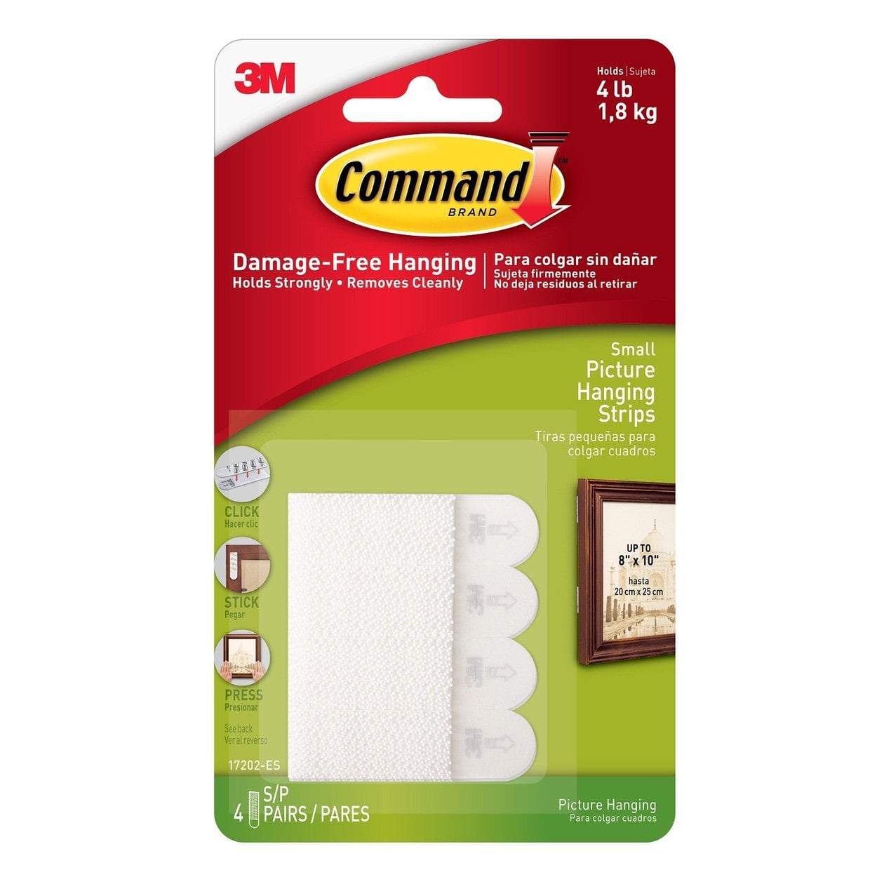 Photo of 3M Command Picture Hanging Strips, Small, 4 Sets, White