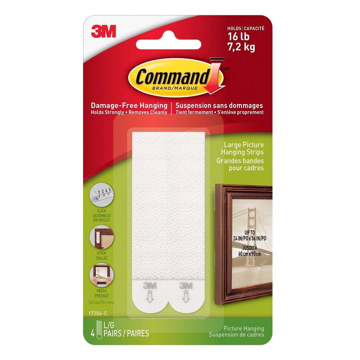 Photo of 3M Command Large Picture Hanging Strips 4 Sets