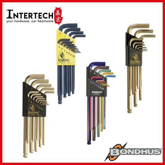 Bondhus Ballpoint Hex Key L-Wrench Allen Key (Set) Assorted Colours and Plating