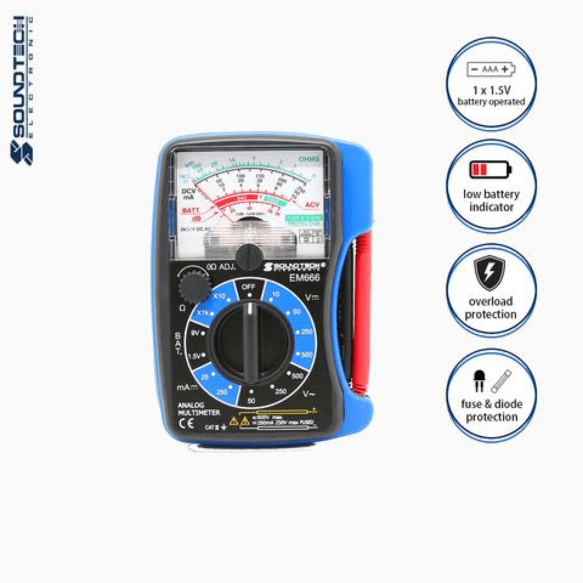 Soundteoh Pocket Size Multimeter EM-666