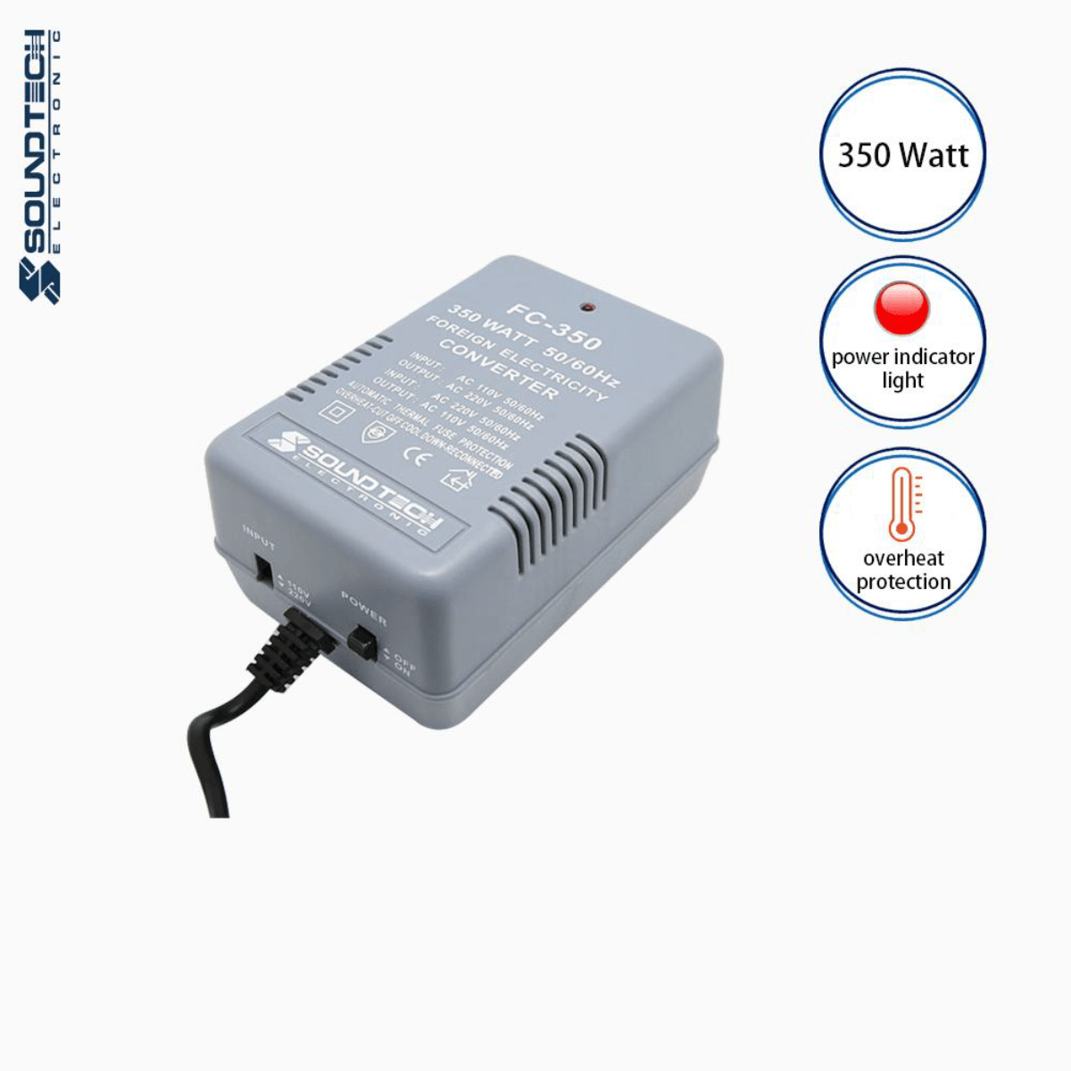 Soundteoh 350 Watt Foreign Electricity AC-AC Converter FC-350