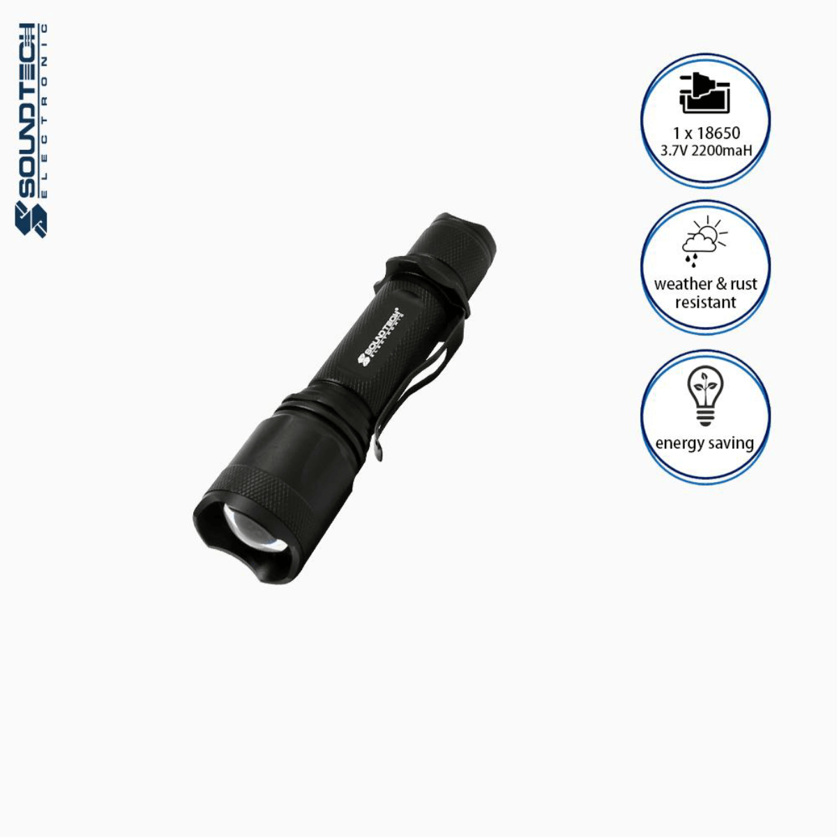Soundteoh 10W USB Rechargeable Tactical Torch Light FL-80R
