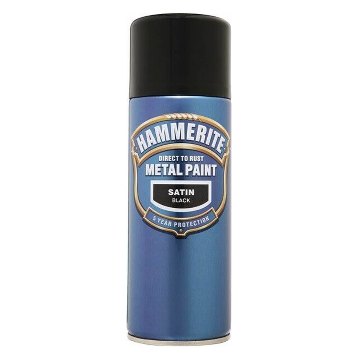 Hammerite Direct to Rust Metal Paint Aerosol Satin Finish (Black)