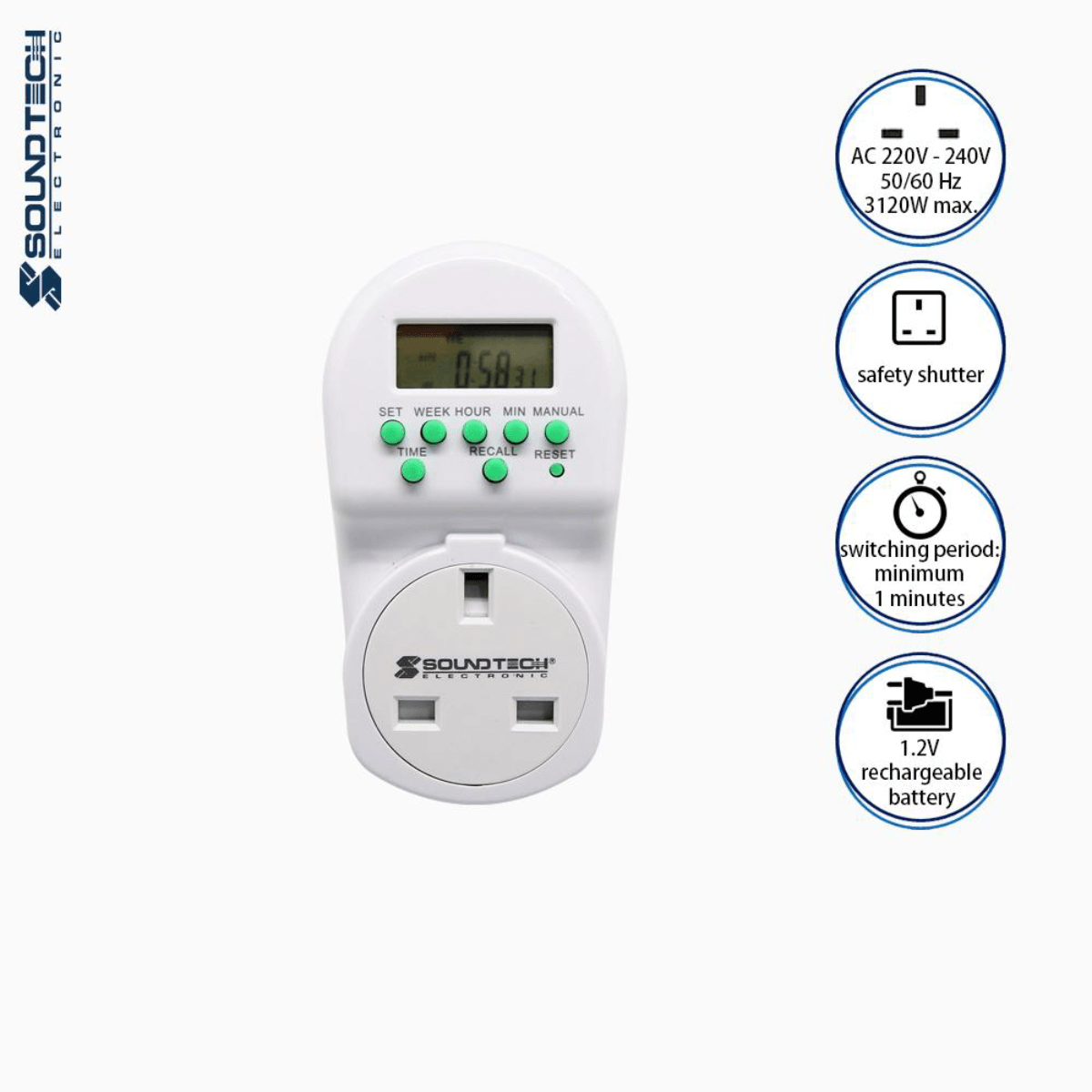 Soundteoh 13A Digital Mini Timer MDT-268