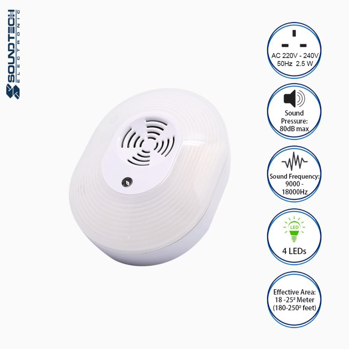 Soundteoh 2 In 1 Mosquito Repeller W/ LED Sensor Night Light MRL-33B