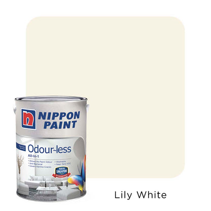 nippon paint lily white Nippon Odour-Less All-in-1 (All Popular Colours) – Intertech Hardware Singapore