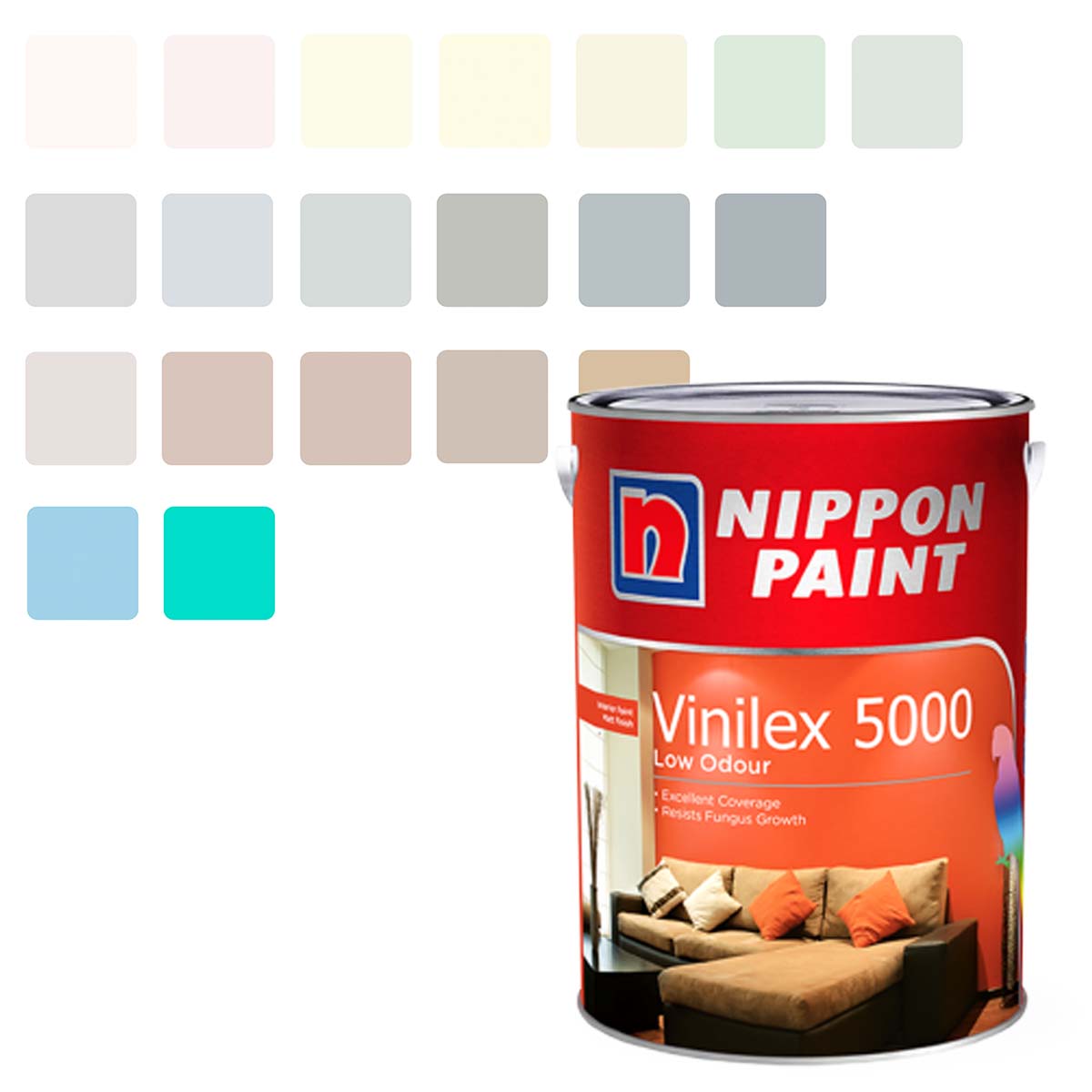 Nippon Vinilex 5000 All Popular Colours Intertech Hardware Singapore