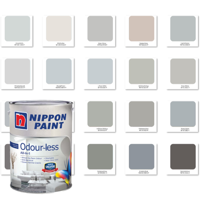 Nippon Paint Odour-Less All-in-1 (Gray)