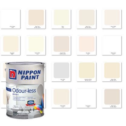 lily white nippon Nippon Odour-Less All-in-1 — Off-White Interior Paint (Anti Mould) – Intertech Hardware Singapore