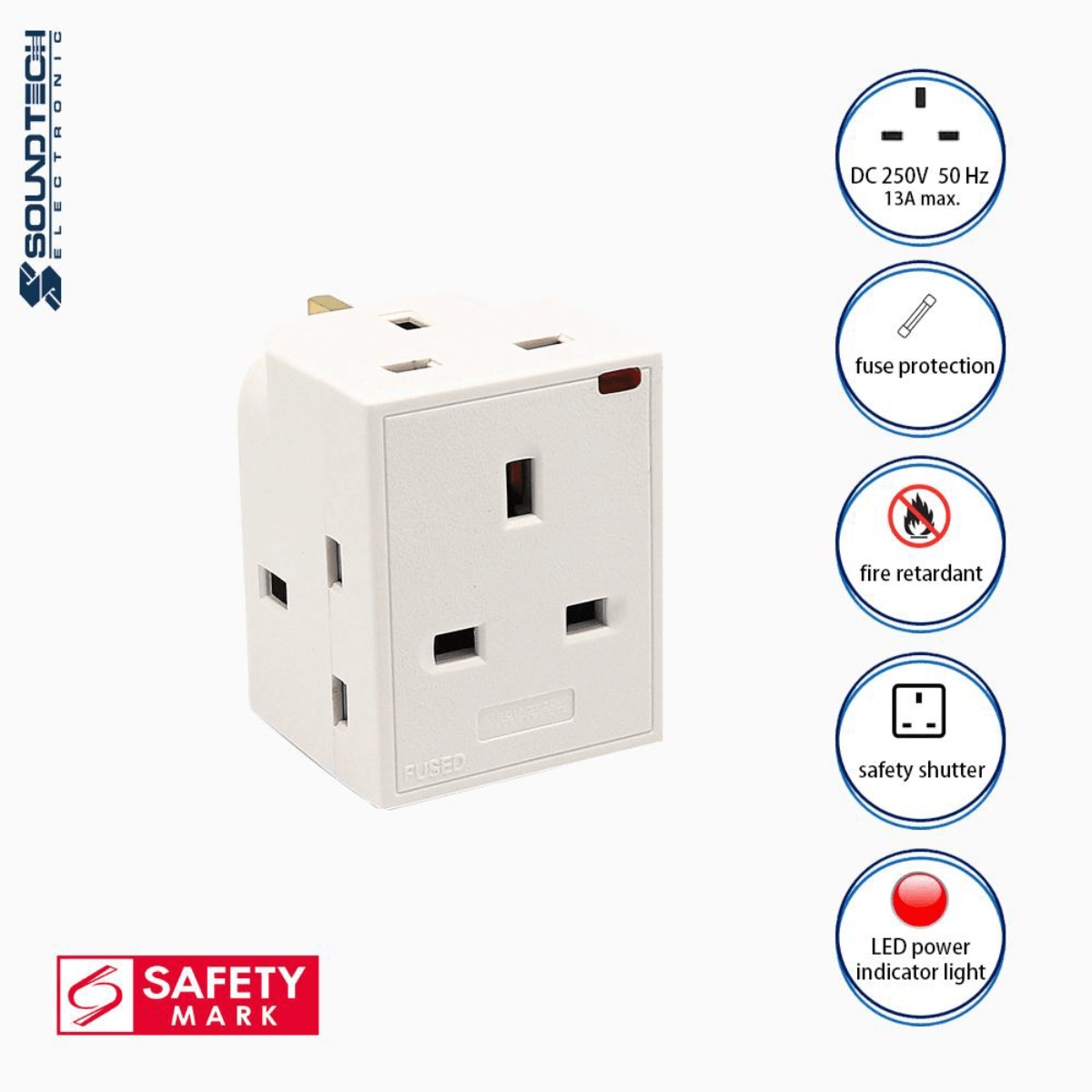 Soundteoh 3 Multiway Adaptor W/ Indicator Light PP-36N