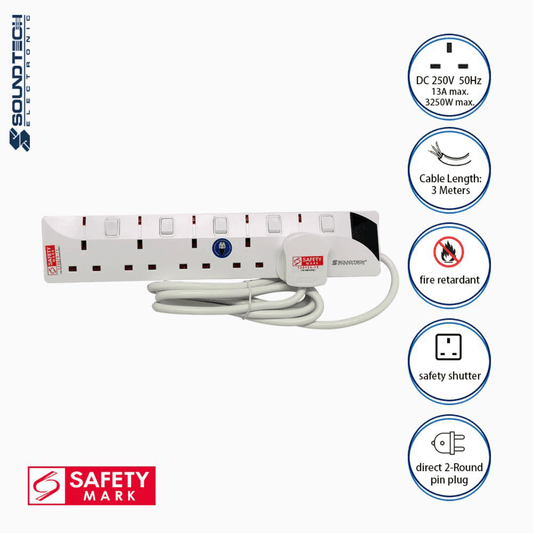 Soundteoh 5 Way Extension Socket PS-005/3M