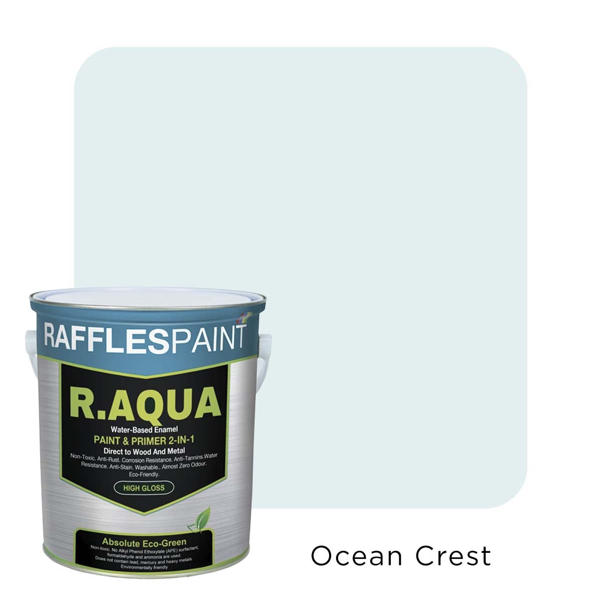 Raffles Paint R.AQUA: Water Based Enamel Paint & Primer 2-in-1 (All Popular Colours)