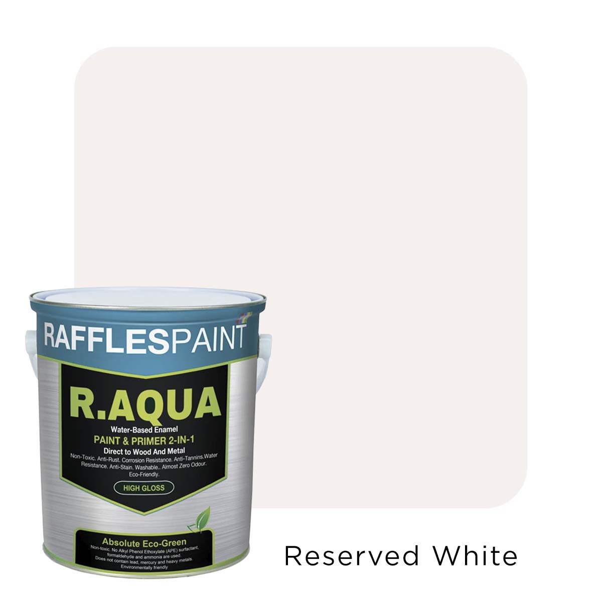 Raffles Paint R.AQUA: Water Based Enamel Paint & Primer 2-in-1 (All Popular Colours)