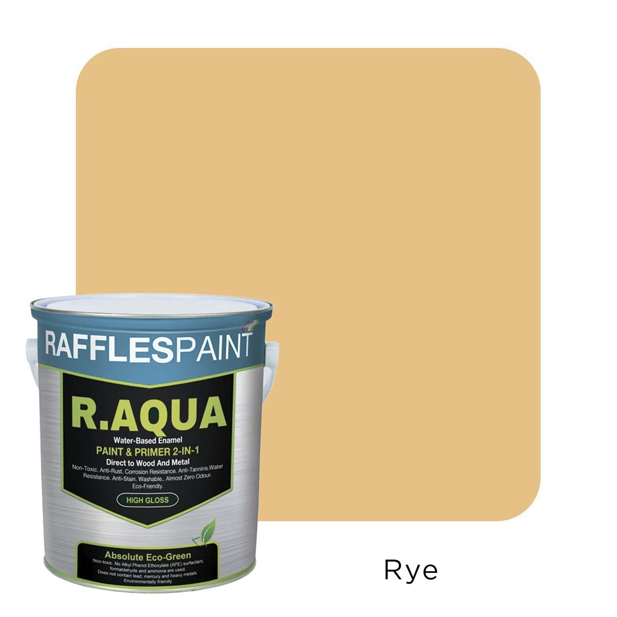 Raffles Paint R.AQUA: Water Based Enamel Paint & Primer 2-in-1 (All Popular Colours)