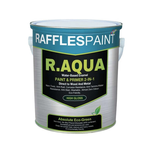 Raffles Paint R.AQUA: Water Based Enamel Paint & Primer 2-in-1 (All Popular Colours)