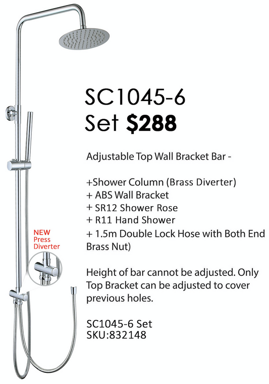 Tuscani Tapware SC1045-6 - Rain Shower Set