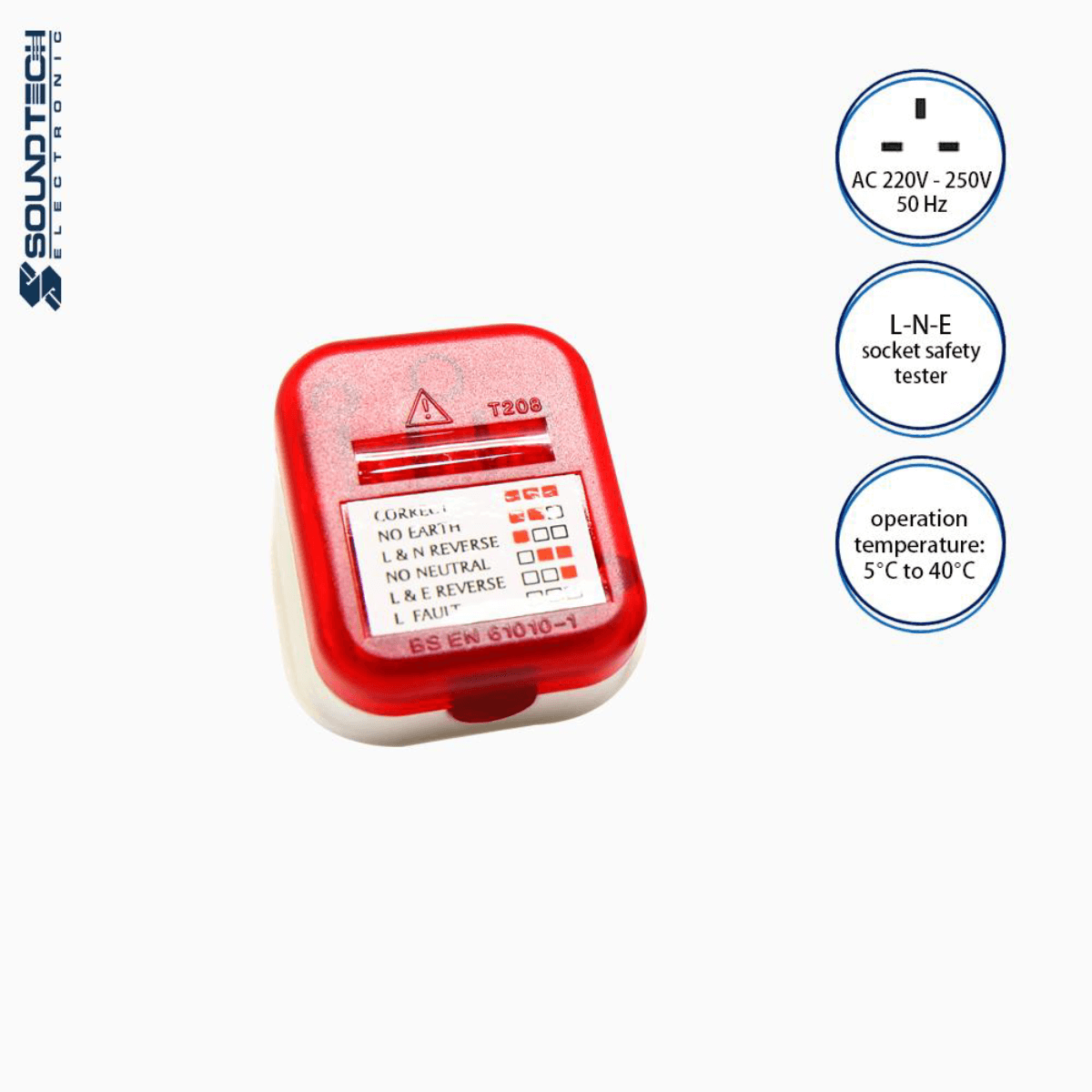 Soundteoh Safety Socket Tester T-208