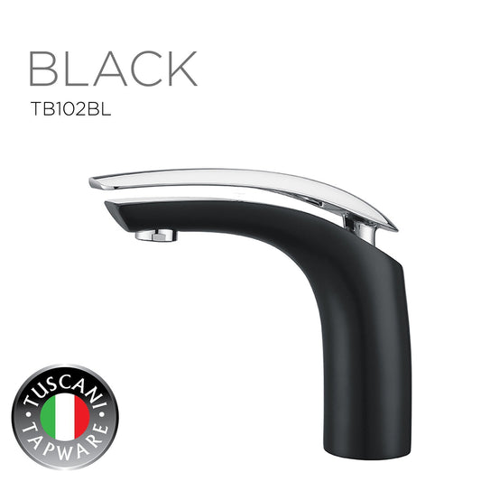 Photo of BREVIA Series Basin Mixer in Matt Black with Chrome Handle