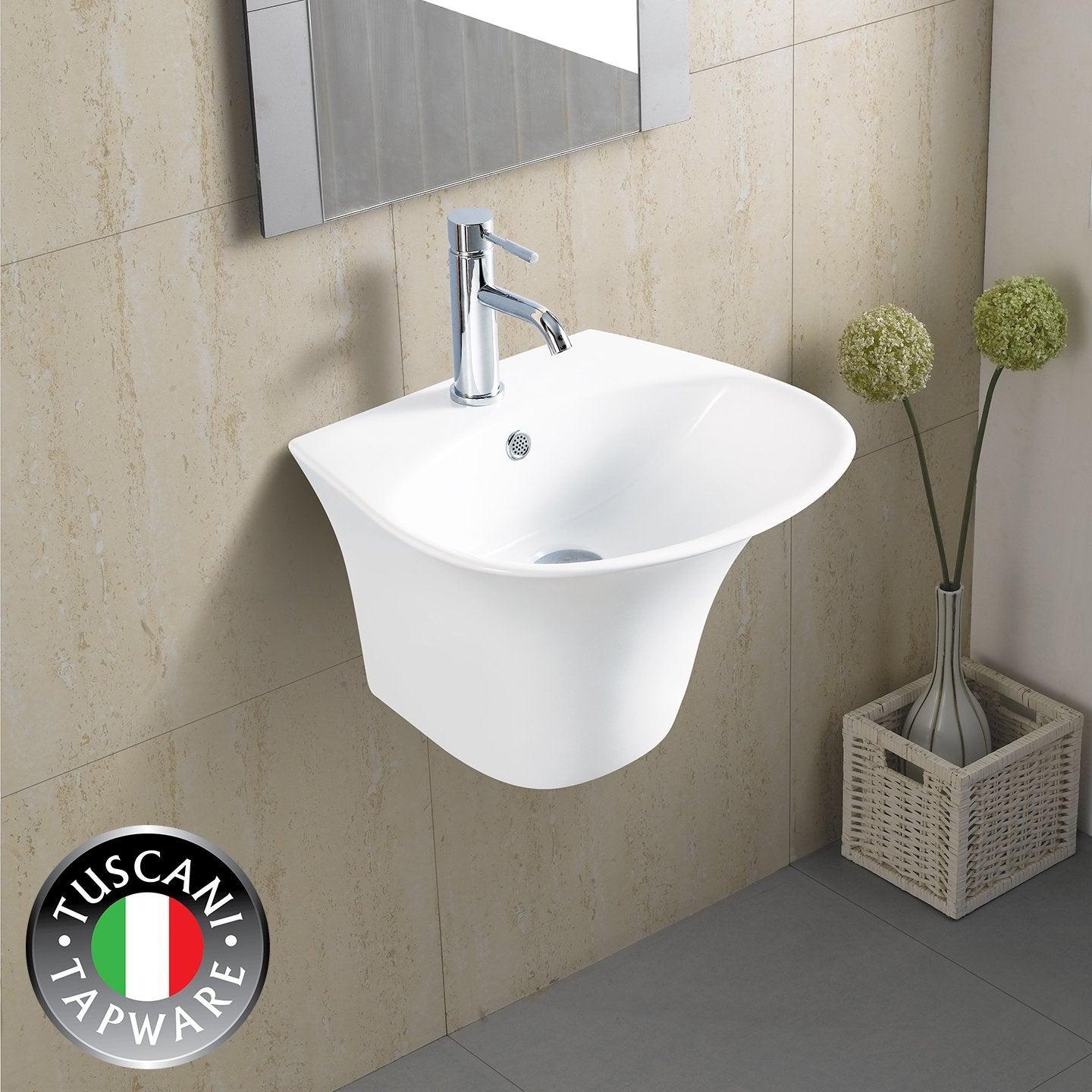 Photo of Wall Mounted Designer Basin - Deep Round Basin in White
