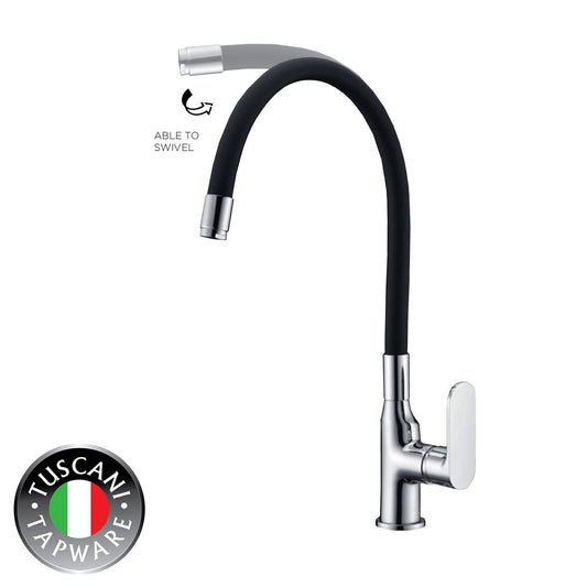 Photo of FLAVIO Series Kitchen Tap in Chrome Black Spout