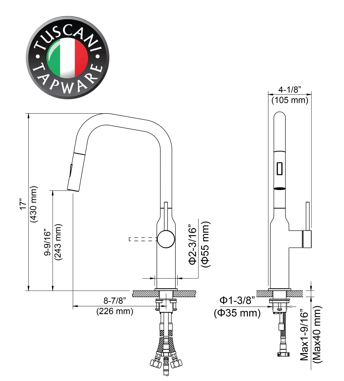 Tuscani Tapware TK109PO - KITANIA Series Pull Out Kitchen Mixer - Mixer