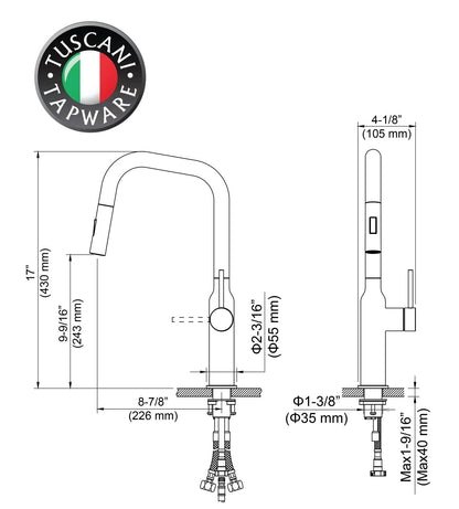 Tuscani Tapware TK109PO - KITANIA Series Pull Out Kitchen Mixer - Mixer