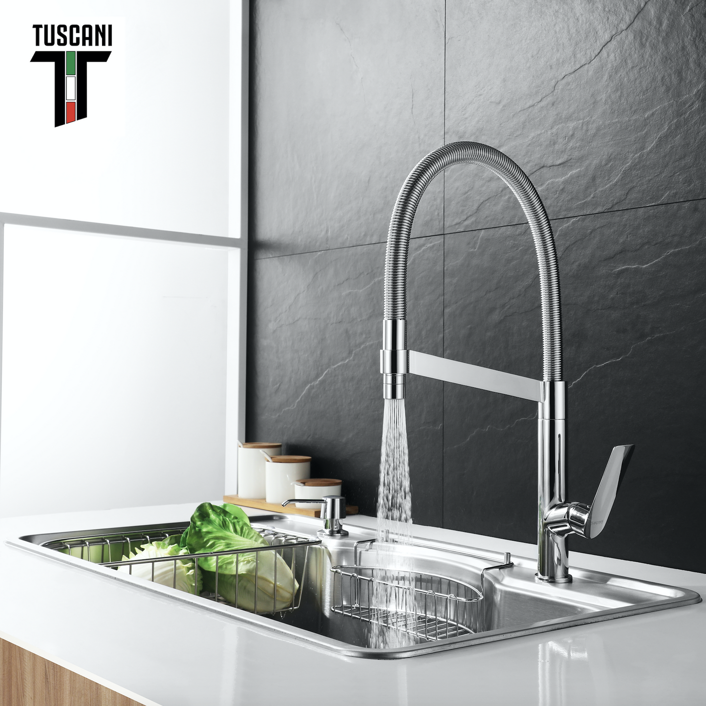 Tuscani Tapware TK17PO - KITANIA Series Pull Out Kitchen Tap -  Cold Tap