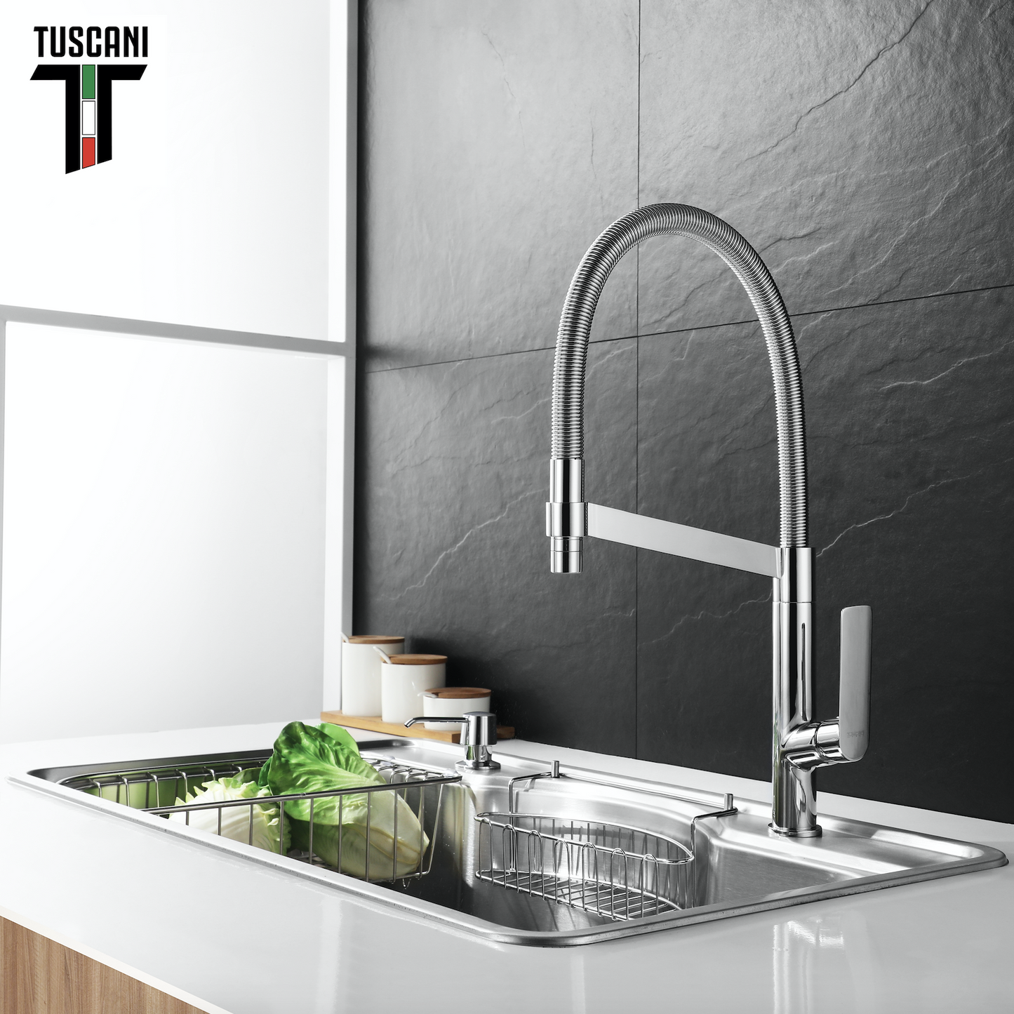 Tuscani Tapware TK17PO - KITANIA Series Pull Out Kitchen Tap -  Cold Tap