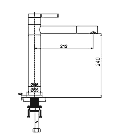 Tuscani Tapware TP102HC - PULIZIA Series High Basin Mixer - Mixer