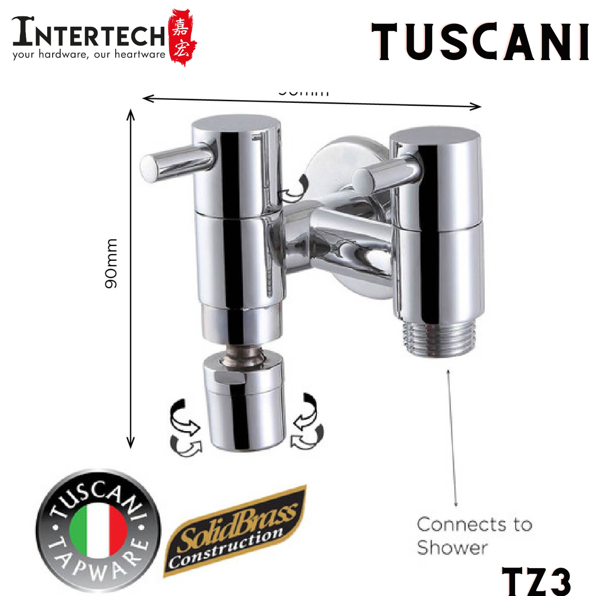 Tuscani Tapware TZ3 - ZENIO Series Two Way Tap - Cold Taps