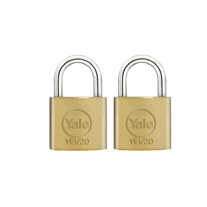 Yale Essential Series Indoor Brass Standard Shackle Padlock (YE1/20/111)