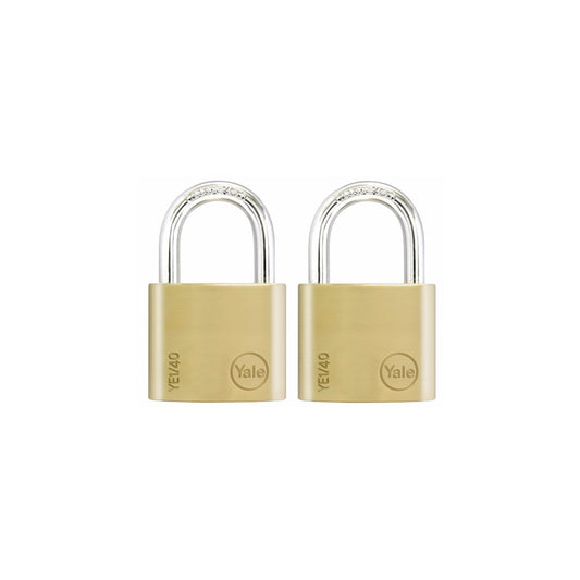 Yale Essential Series Indoor Brass Standard Shackle Padlock (YE1/40/122)