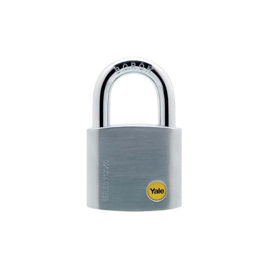 Yale Silver Series Outdoor Brass / Satin Padlock -Boron Shackle (Y120)
